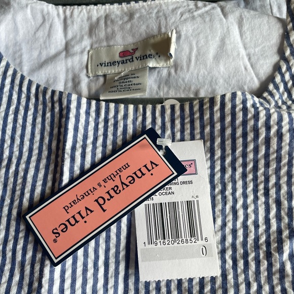 VINEYARD VINES NWT Blue Seersucker Swing Dress - Picture 2 of 7